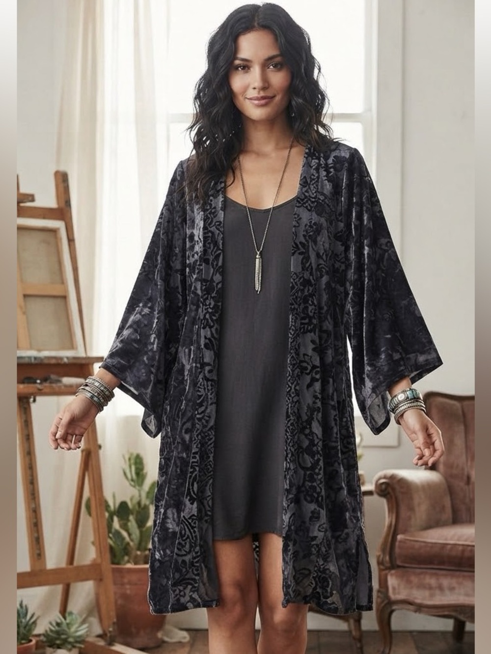 Knox rose velvet kimono XS/S whimsigoth halloween velour